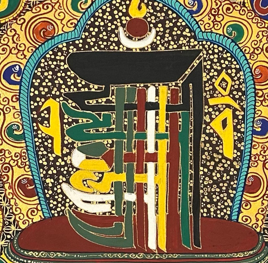 Kalachakra Monogram Mandala thangka, detail: centre