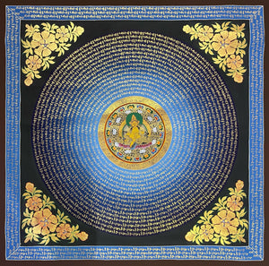 Jambhala Mantra Mandala Thangka – 110×110 cm, Fine Grade · MH-915