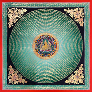 Jambhala Mantra Mandala Thangka – 110×110 cm, Fine Grade · MH-916