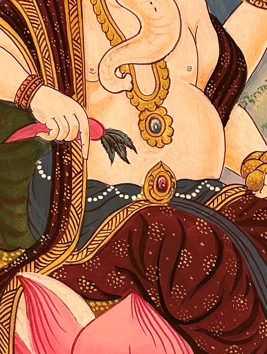 Ganesh thangka, detail: centre