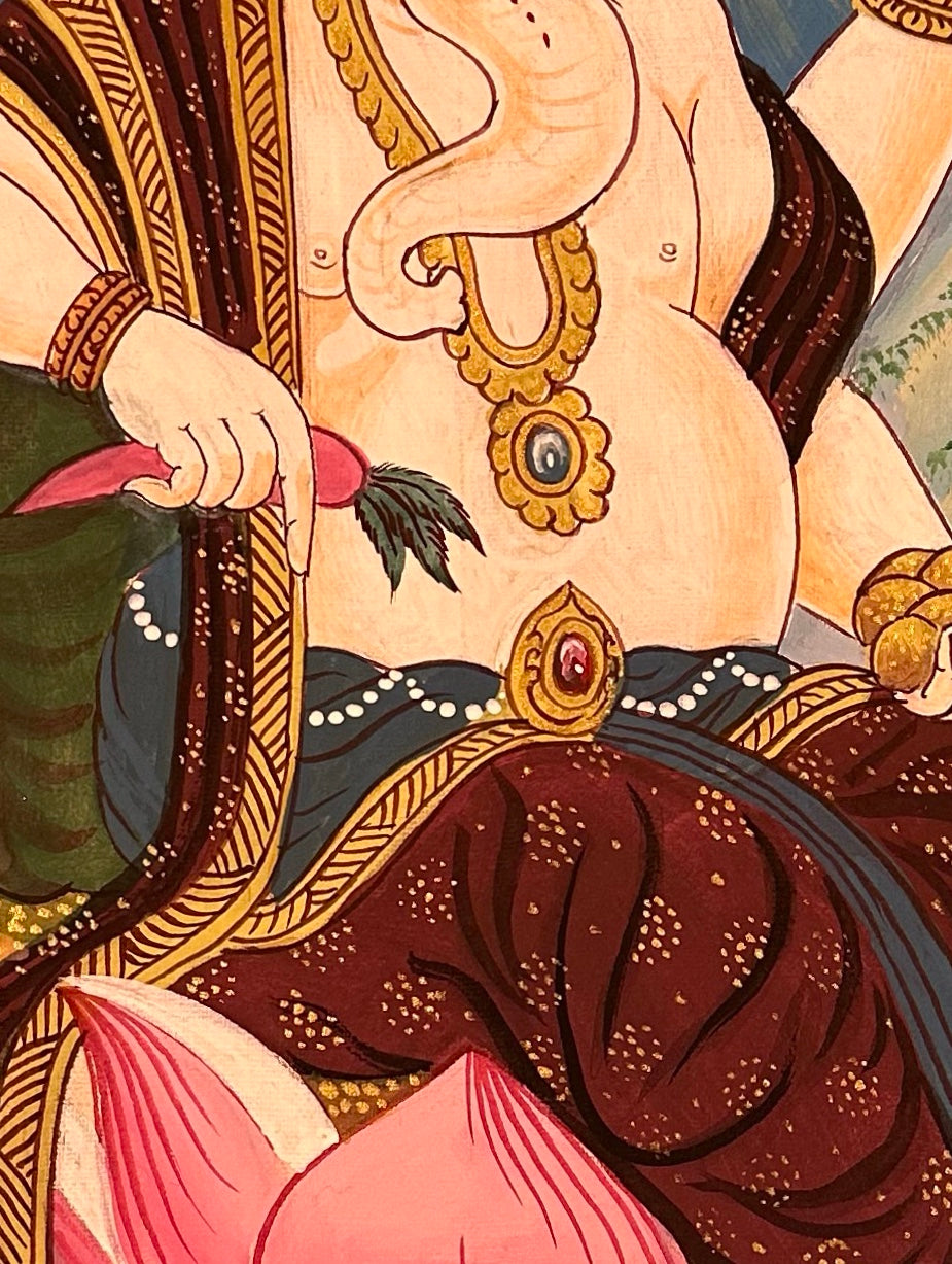 Ganesh thangka, detail: centre