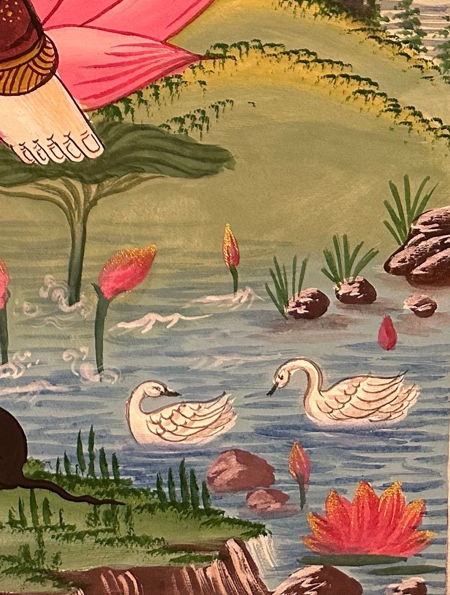 Ganesh thangka, detail: bottom-right corner