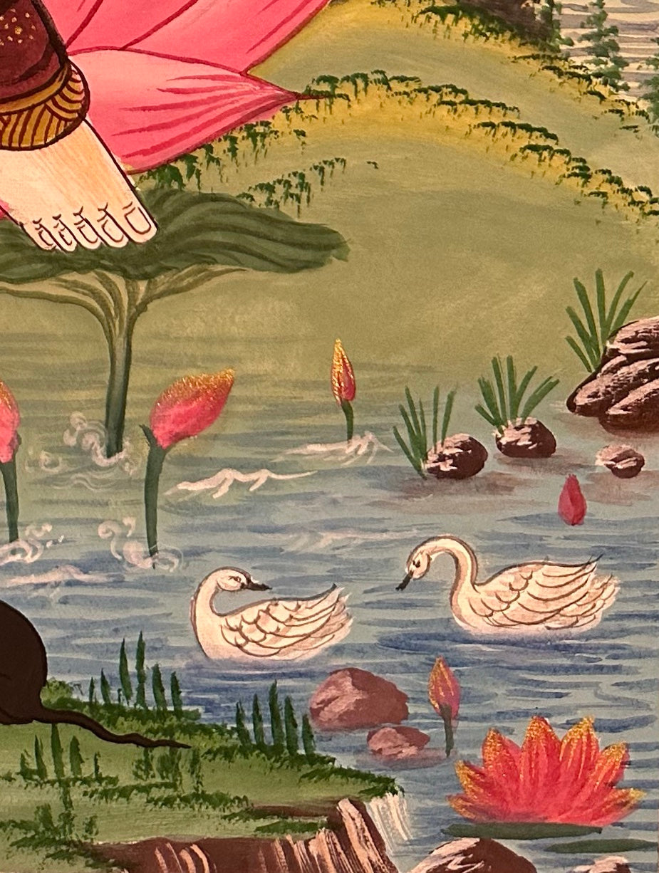 Ganesh thangka, detail: bottom-right corner