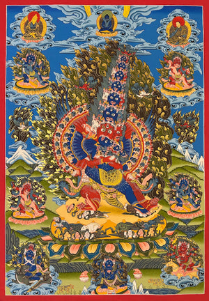 八大嘿噜嘎唐卡 – 68×97 cm · 精品