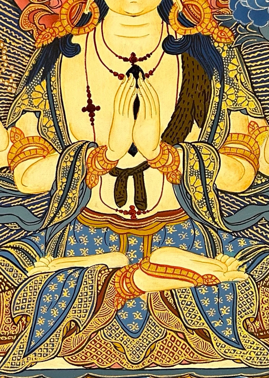 Chenrezig thangka, detail: centre