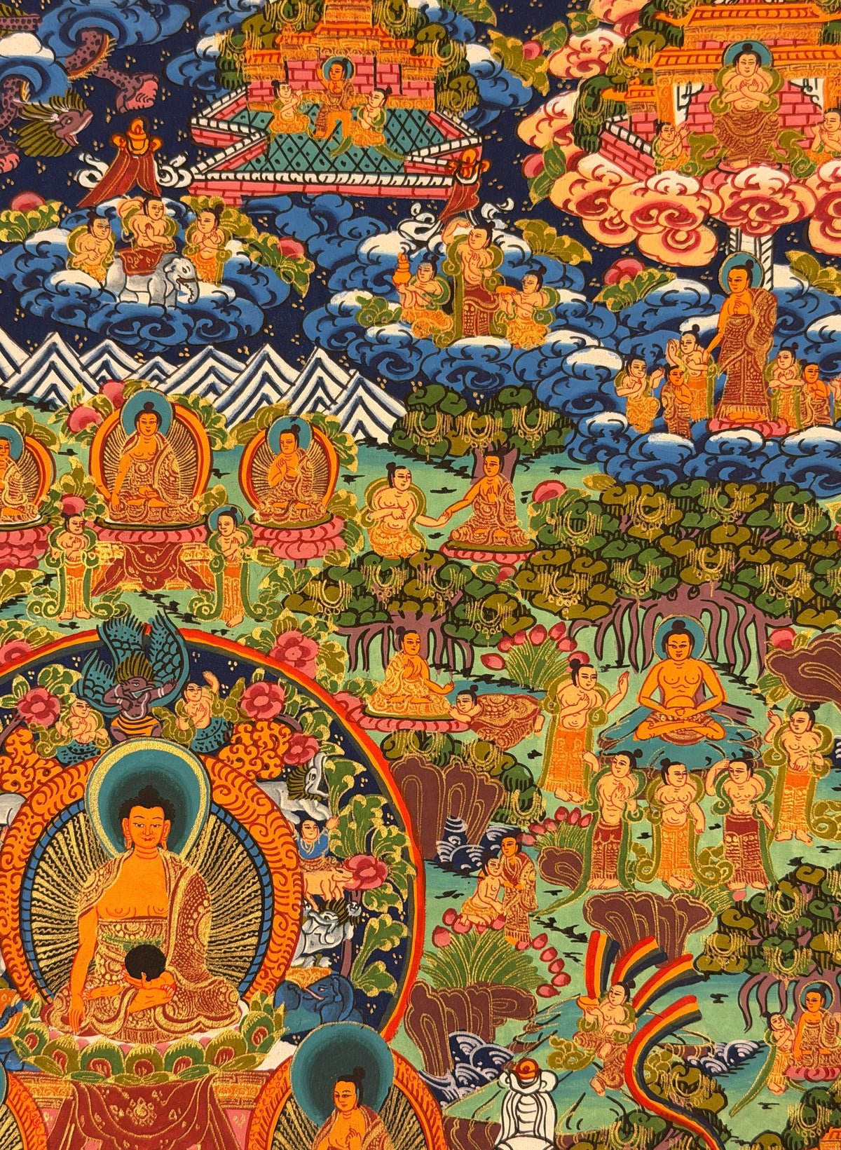 Buddha Life Story thangka, close-up photo 4 of 5