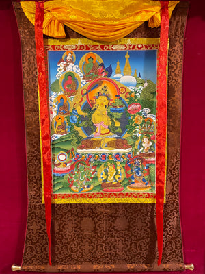 Manjushri Thangka in Silk Brocade · MH-150