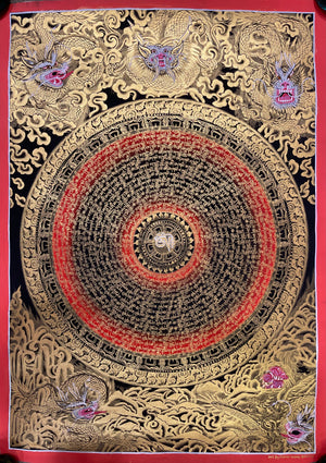 龙纹咒轮坛城唐卡 – 49×67 cm · 大师级