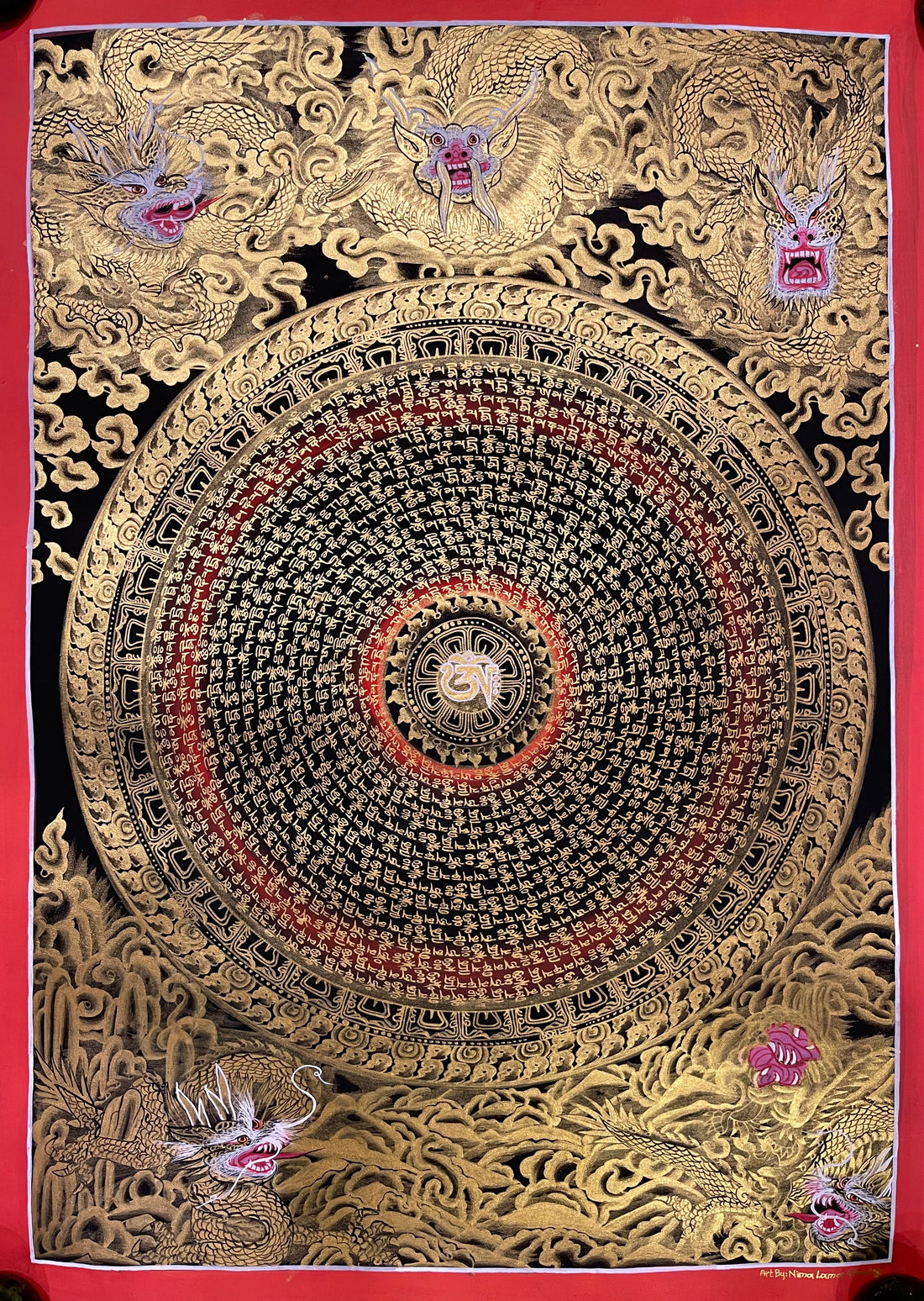 Mantra Mandala (With Dragon)