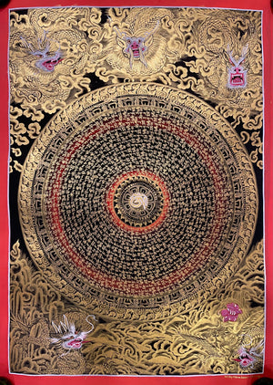 龙纹咒轮坛城唐卡 – 49×68 cm · 大师级 · MH-2619