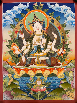 尊勝佛母唐卡 – 55×73 cm · 經典