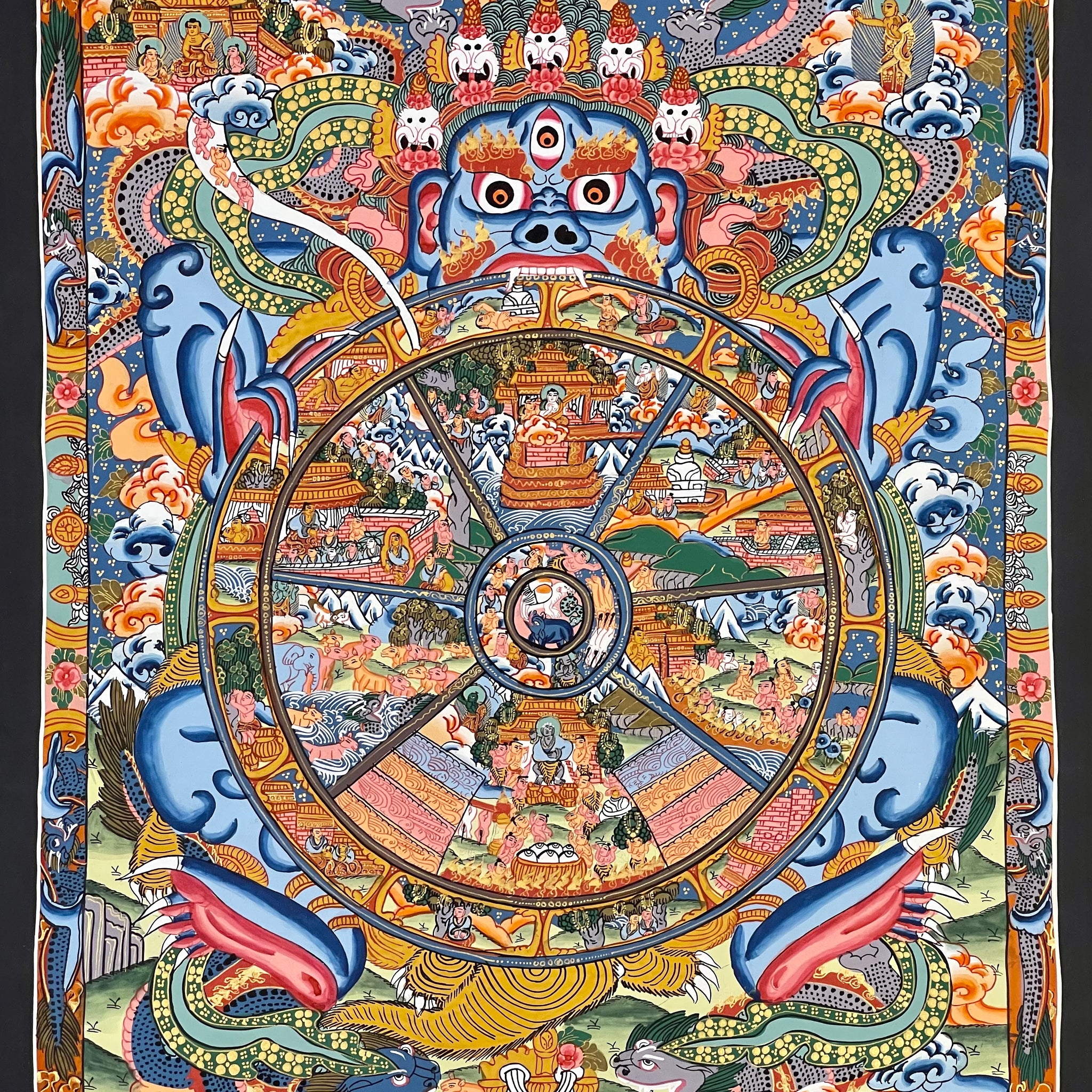 Divine Wheel Wheel Of Life - Authentic Tibetan Thangka Painting – Crafts of Tibet